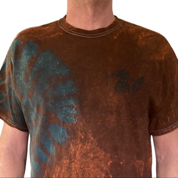 Brown & Gray Cascade TIE DYE T-Shirt - Picture 7 of 9